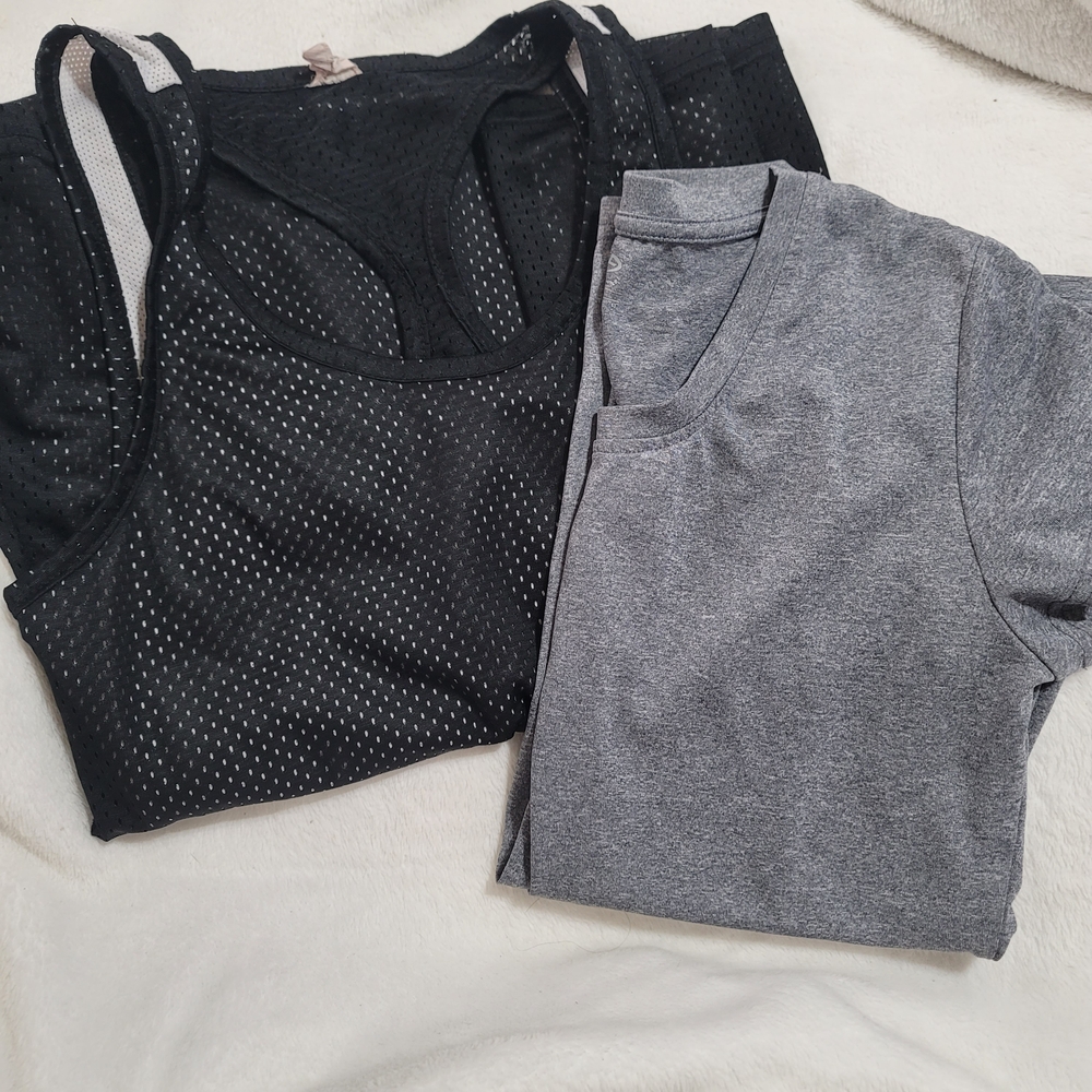 Danskin Champion Womens Tops Bundle Run Yoga Sz Small Workout Tank Tee Gray